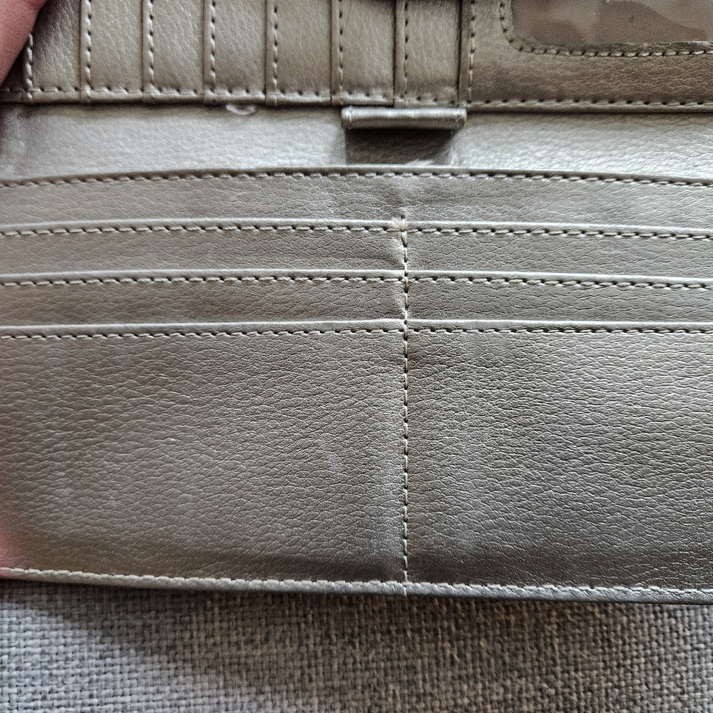 Red Wallet with Button Closure - Picture 10 of 11